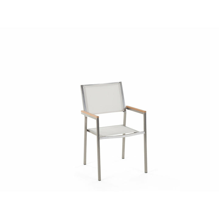 Brice Outdoor Dining Chair - White Textile