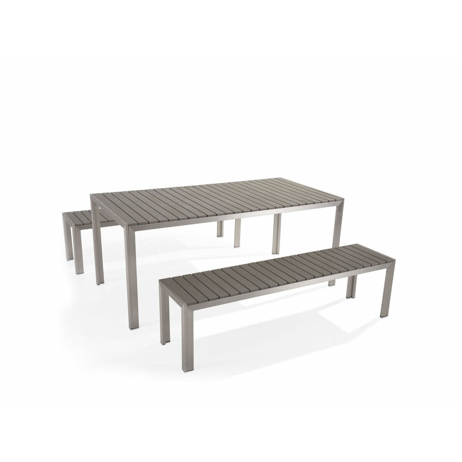 Nardo 6 Seater Metal Garden Dining Set Grey 