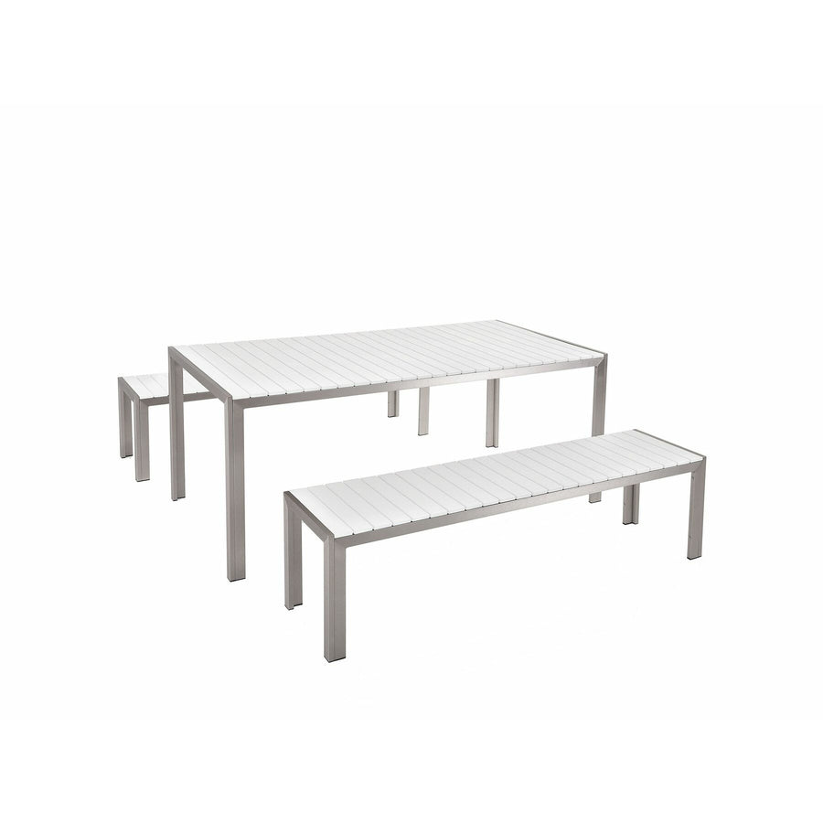 Nardo 6 Seater Metal Garden Dining Set White 