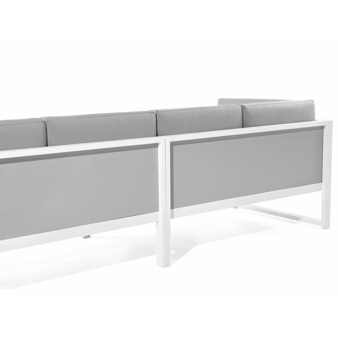 Castella Left Hand 6 Seater Aluminium Garden Corner Sofa Set Grey