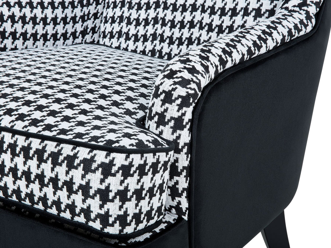 Bulter Fabric Armchair Houndstooth Black and White