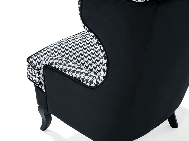 Bulter Fabric Armchair Houndstooth Black and White