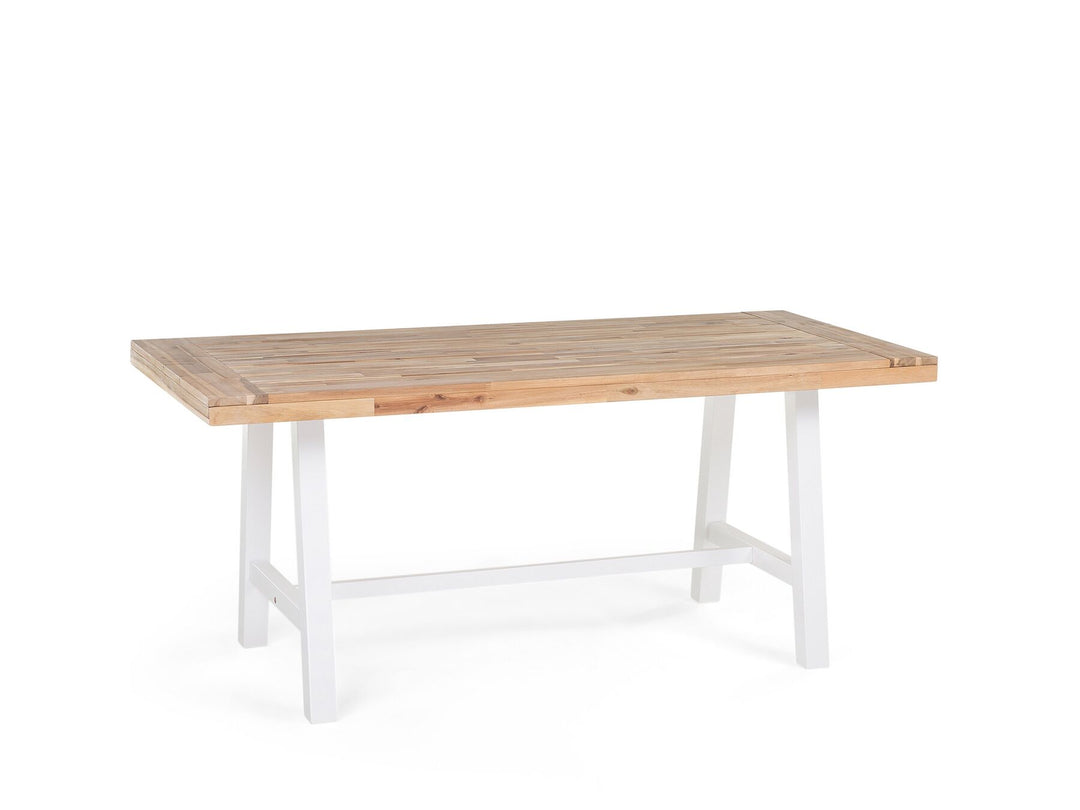 Scania 6 Seater Acacia Wood Garden Dining Set White and Brown