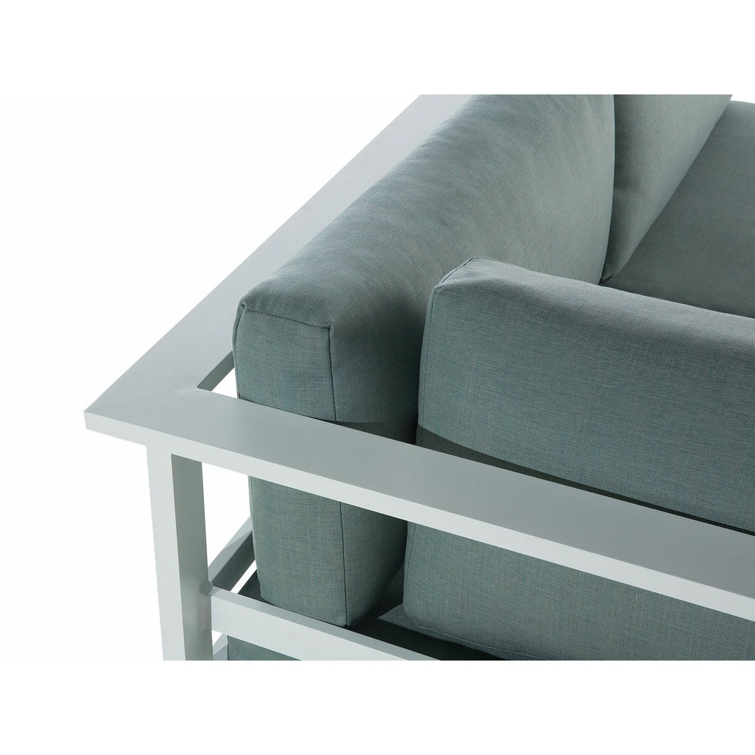 Messina Left Hand 5 Seater Aluminium Garden Corner Sofa Set Green
