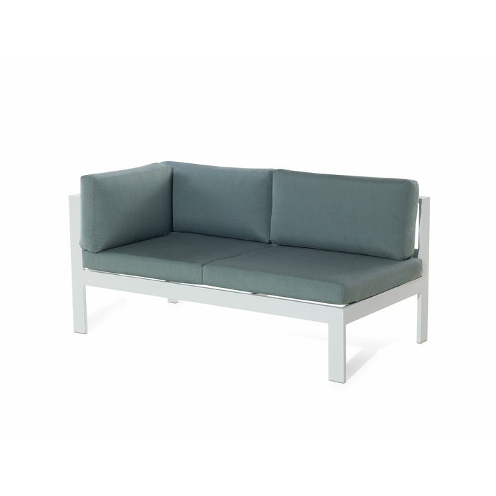 Messina Left Hand 5 Seater Aluminium Garden Corner Sofa Set Green