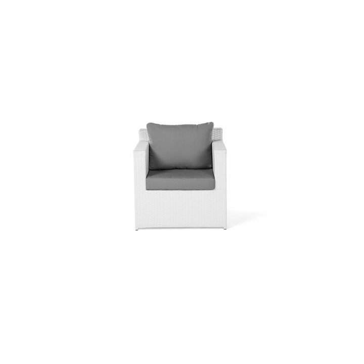 Roma 6 Seater PE Rattan Garden Sofa Set White