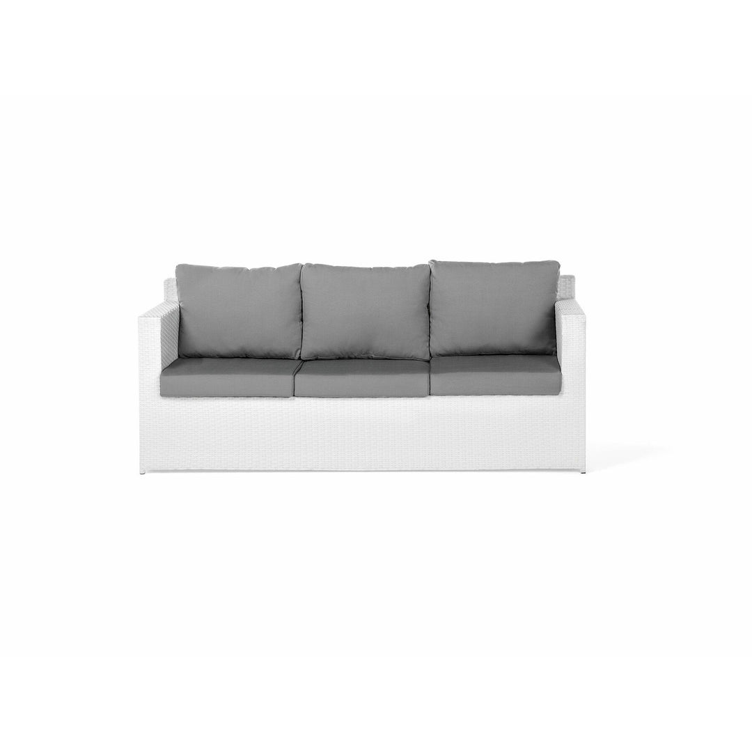 Roma 6 Seater PE Rattan Garden Sofa Set White