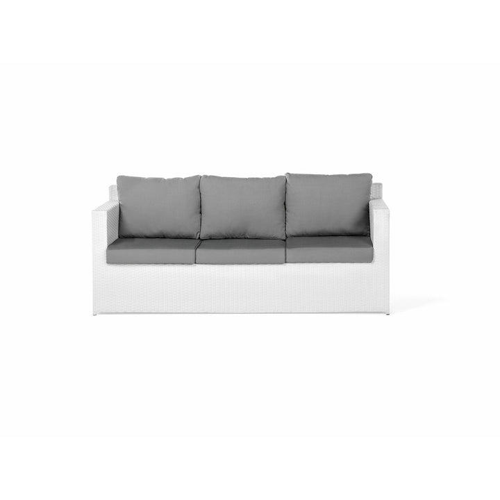 Roma 6 Seater PE Rattan Garden Sofa Set White