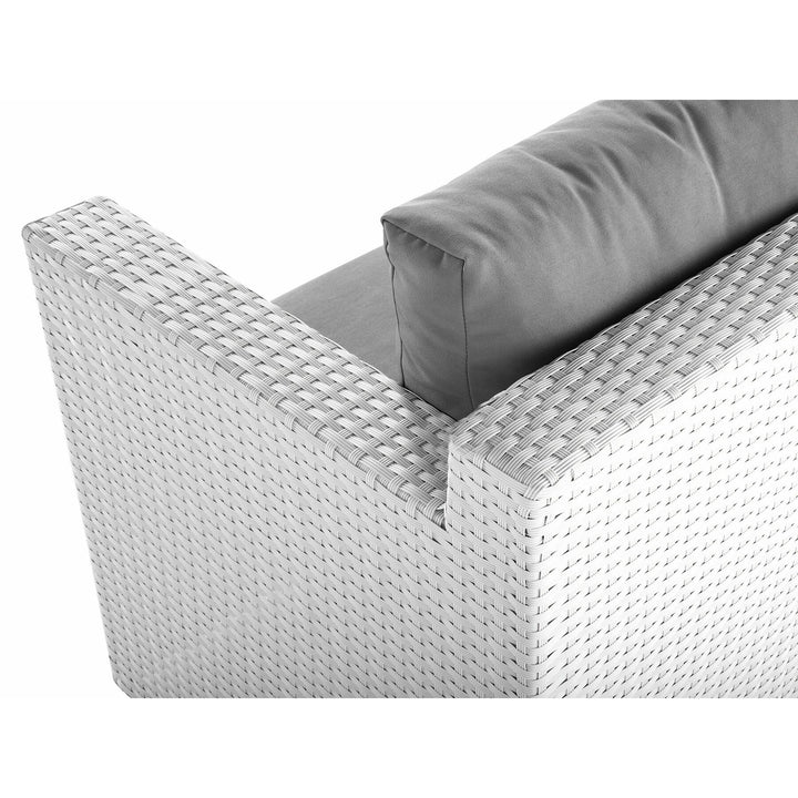 Roma 6 Seater PE Rattan Garden Sofa Set White