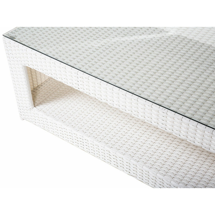 Roma 6 Seater PE Rattan Garden Sofa Set White