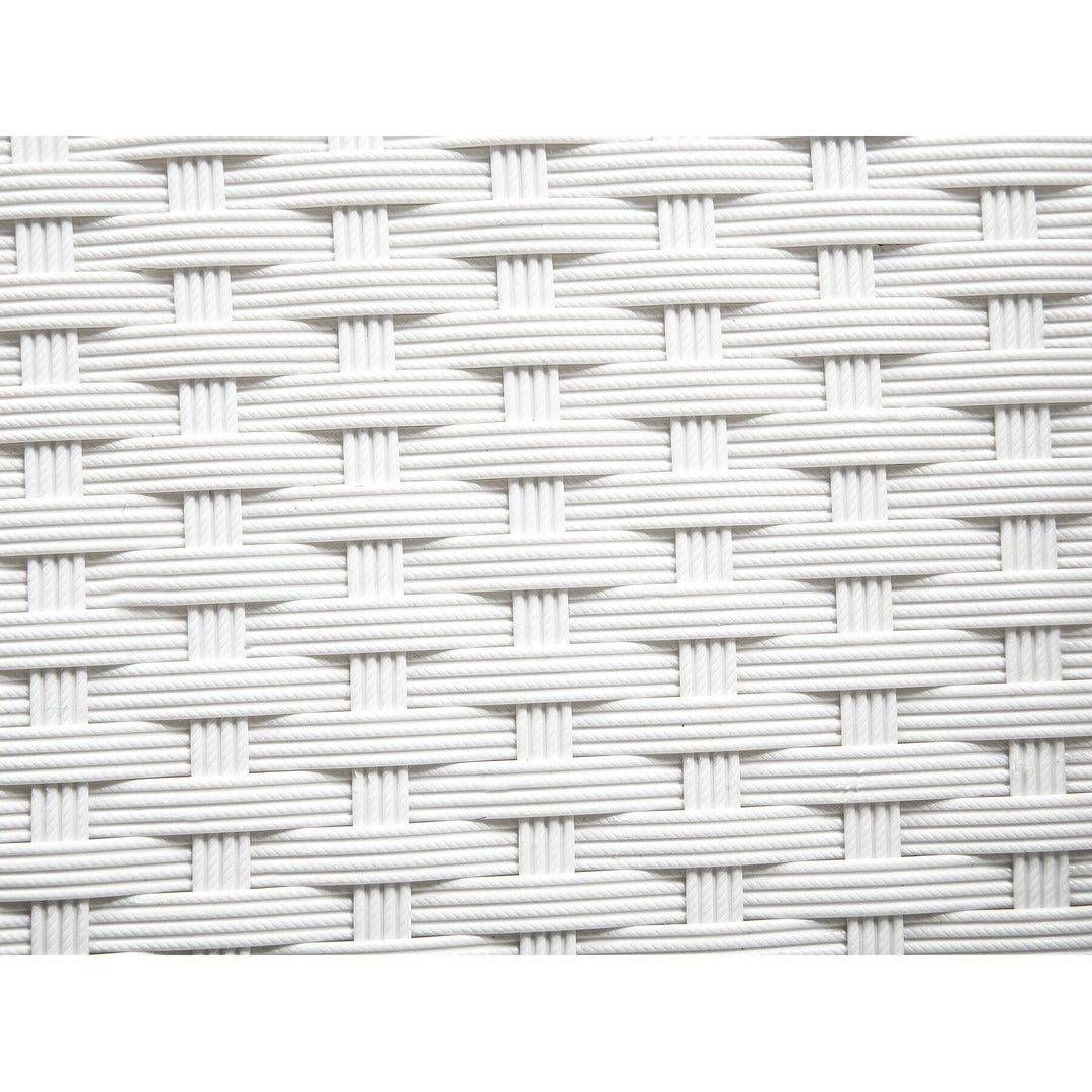 Roma 6 Seater PE Rattan Garden Sofa Set White