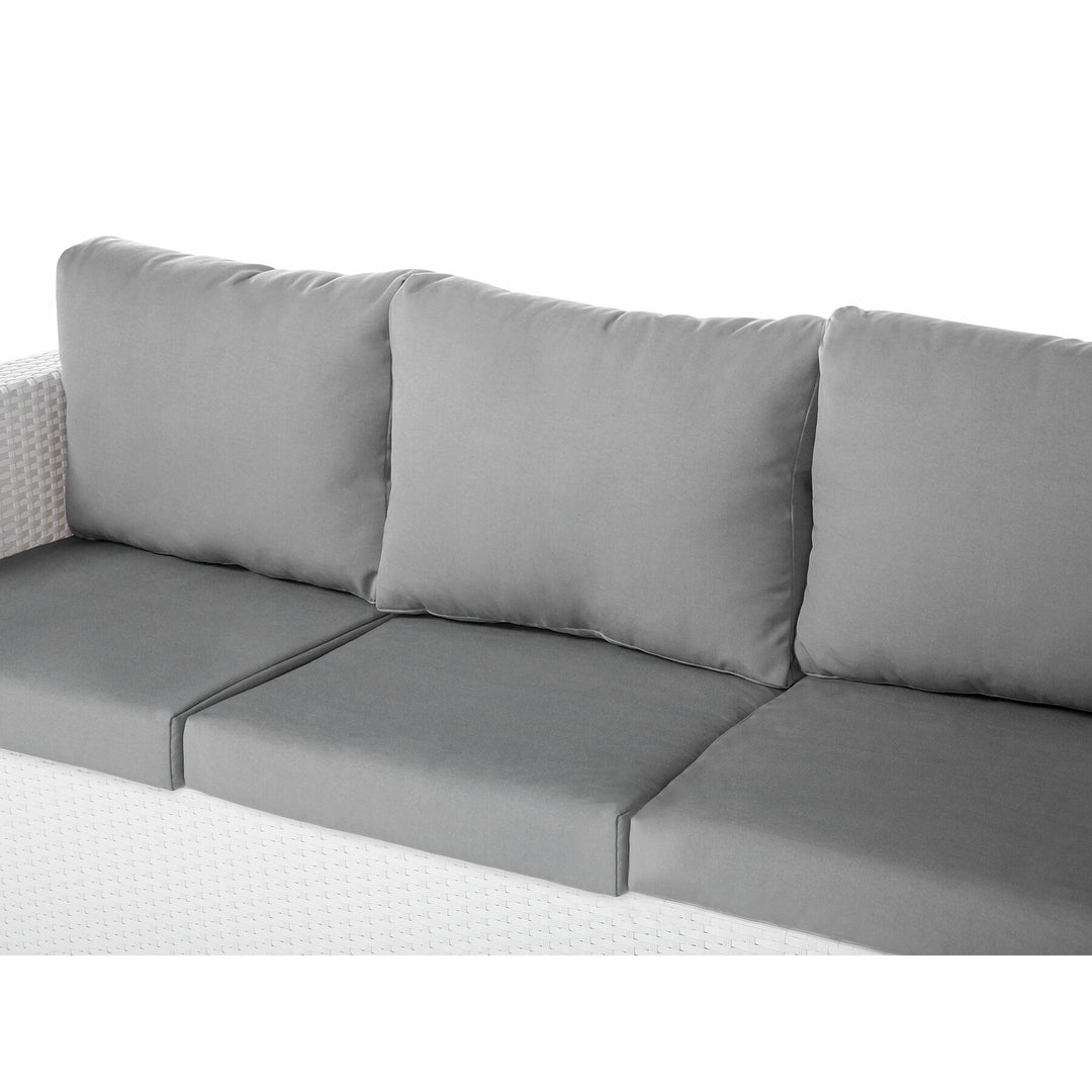 Roma 6 Seater PE Rattan Garden Sofa Set White