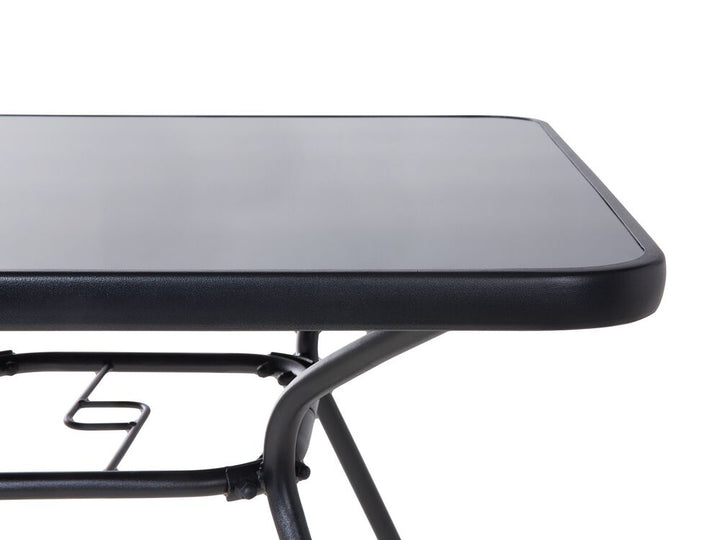 Jeneva 4 Seater Metal Garden Dining Set Black