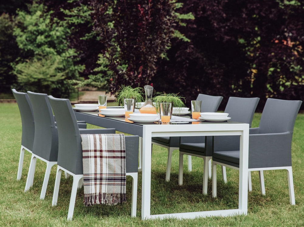 Bacoli 6 Seater Metal Garden Dining Set Grey