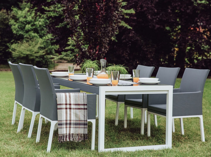 Bacoli 6 Seater Metal Garden Dining Set Grey