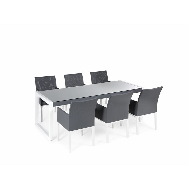 Bacoli 6 Seater Metal Garden Dining Set Grey 