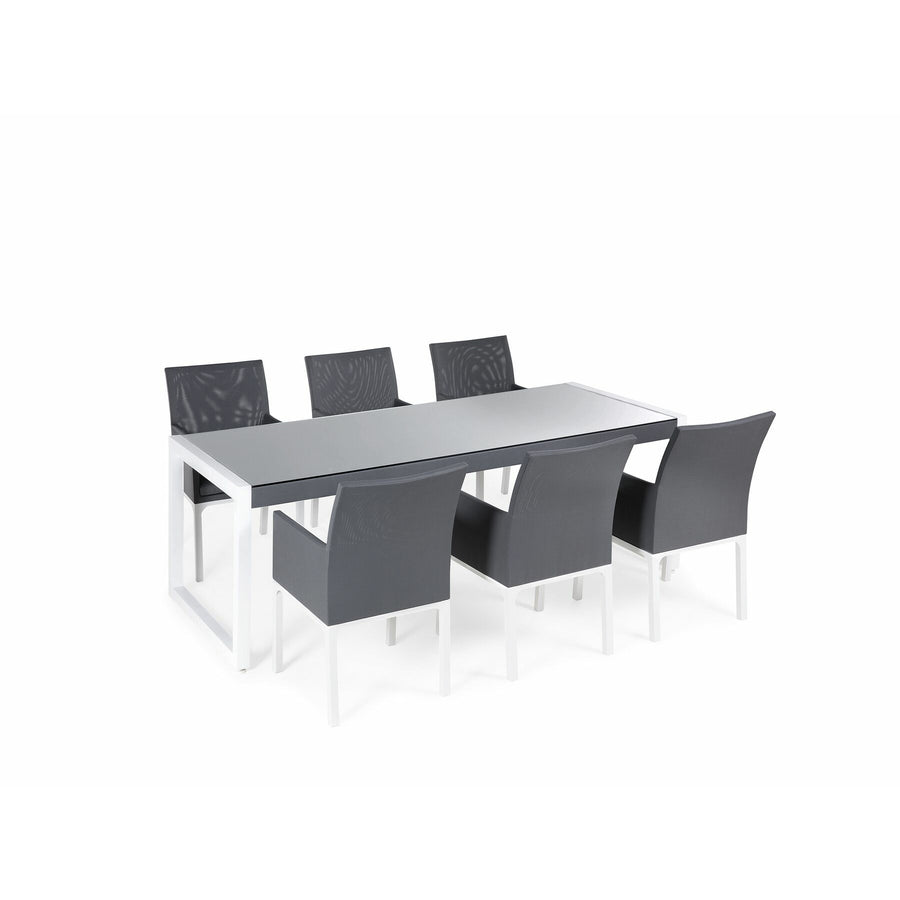 Bacoli 6 Seater Metal Garden Dining Set Grey 