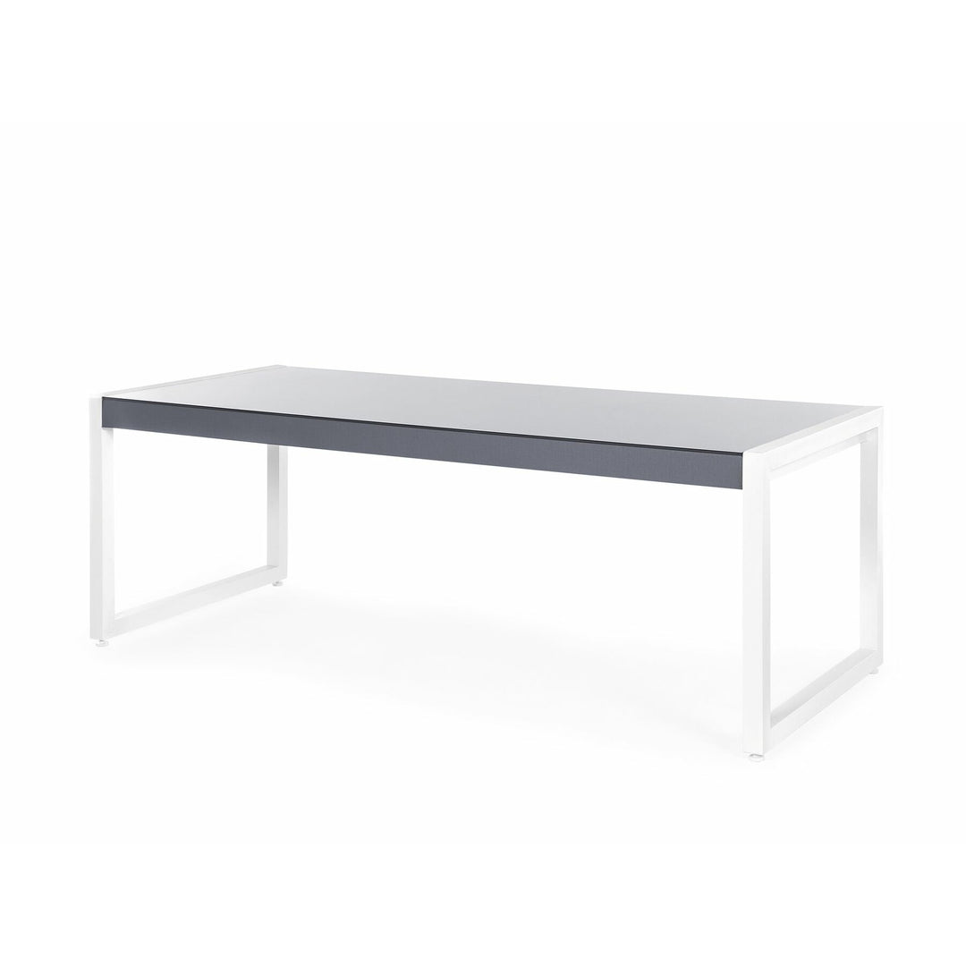 Garden Dining Table 210 x 90 cm Grey with White Bacoli
