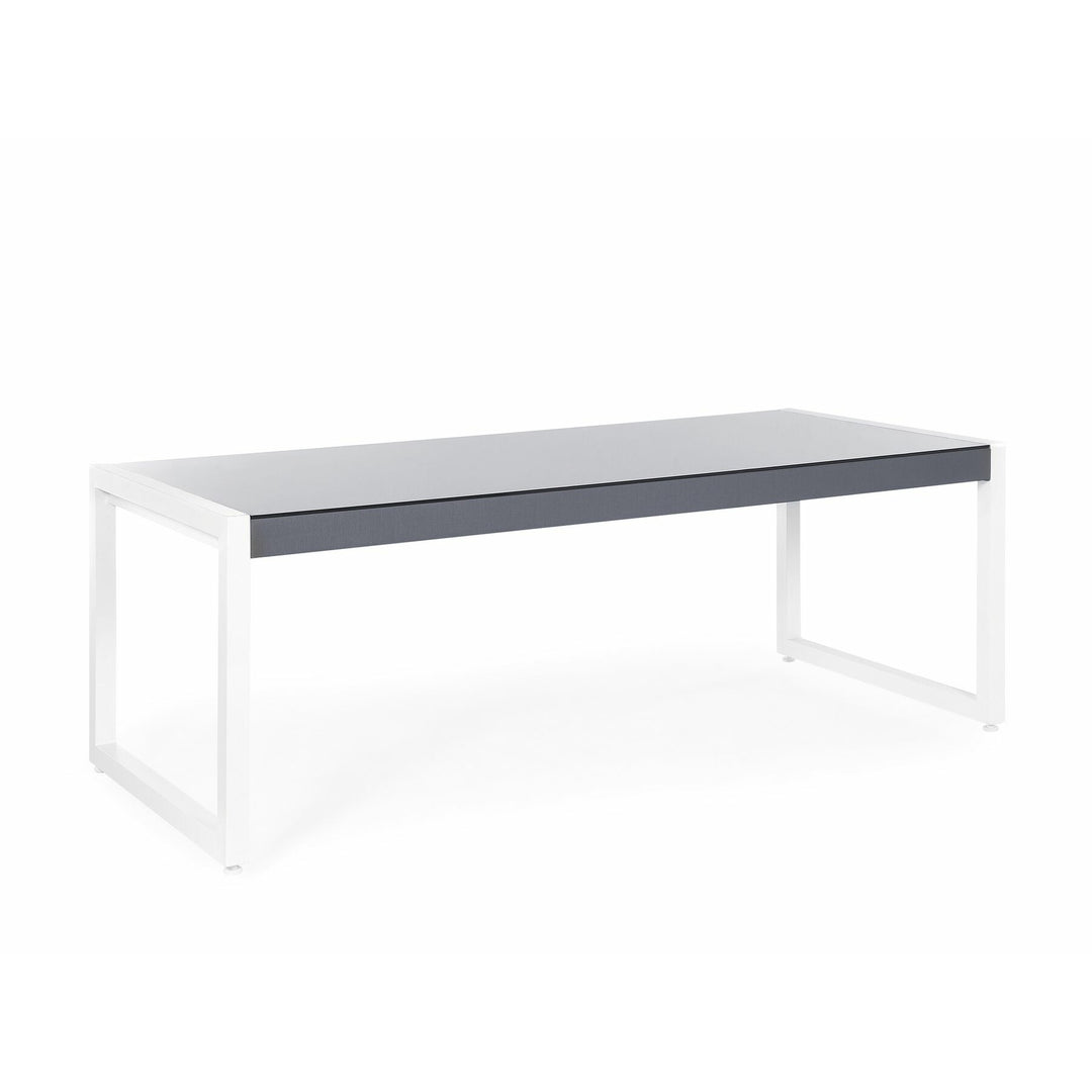 Garden Dining Table 210 x 90 cm Grey with White Bacoli