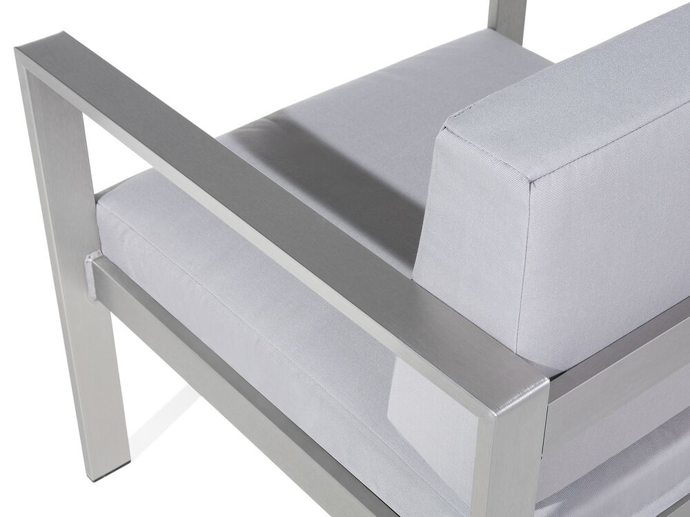 Salerno 4 Seater Aluminium Garden Sofa Set Light Grey
