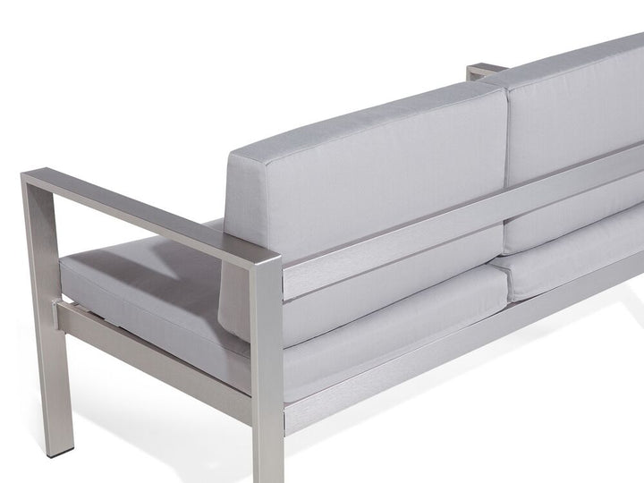 Salerno 4 Seater Aluminium Garden Sofa Set Light Grey