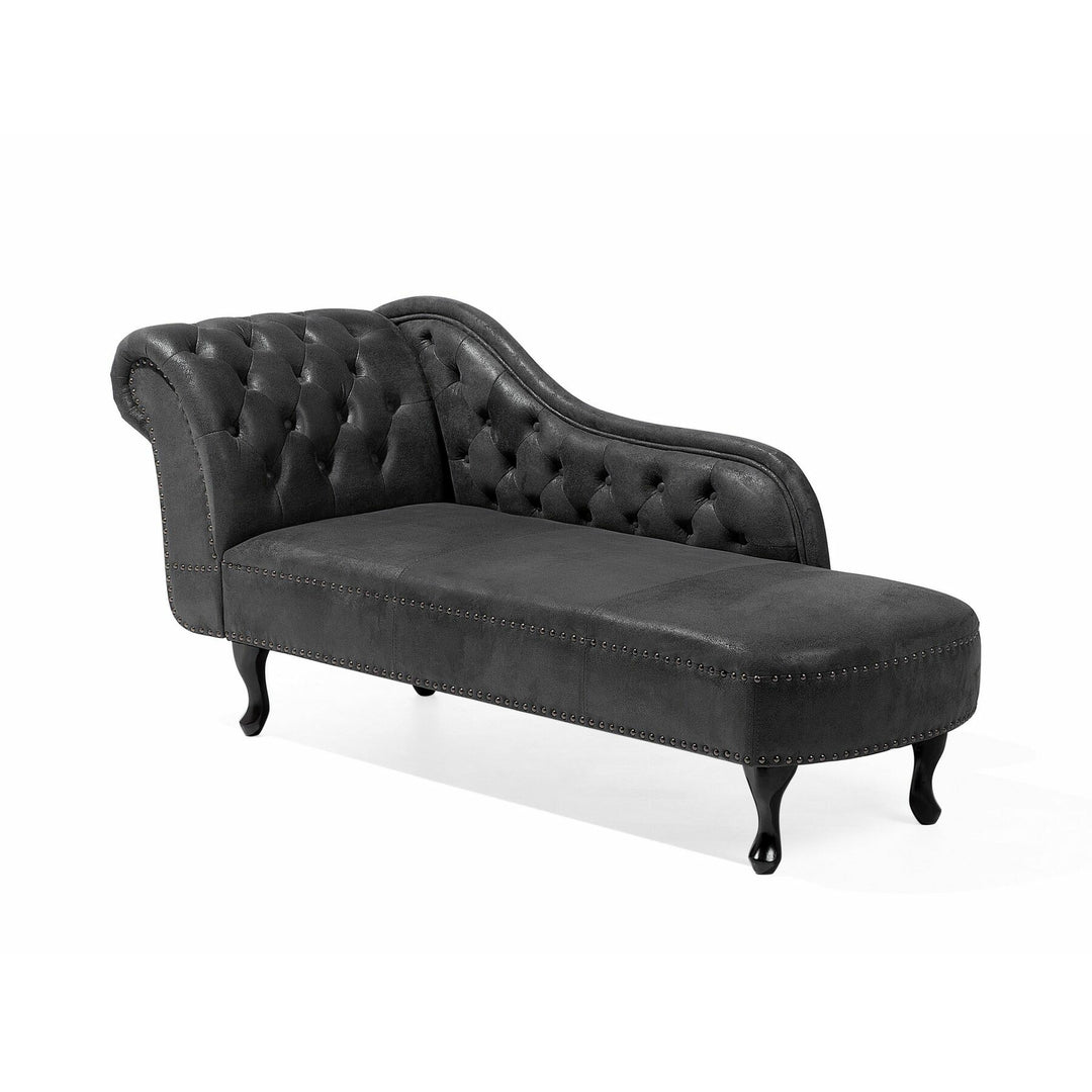 Nimes Left Hand Chaise Lounge Faux Suede Grey