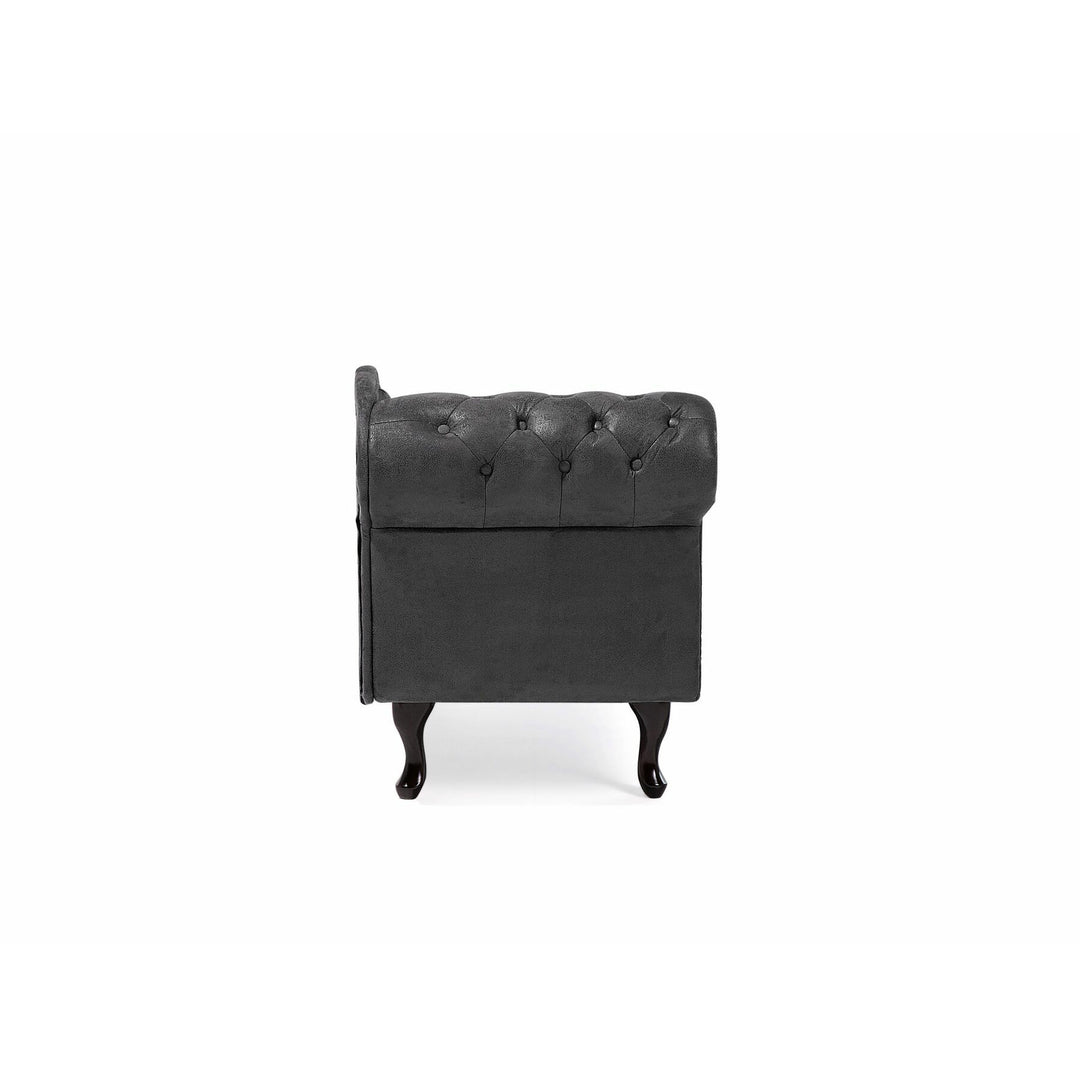 Nimes Left Hand Chaise Lounge Faux Suede Grey