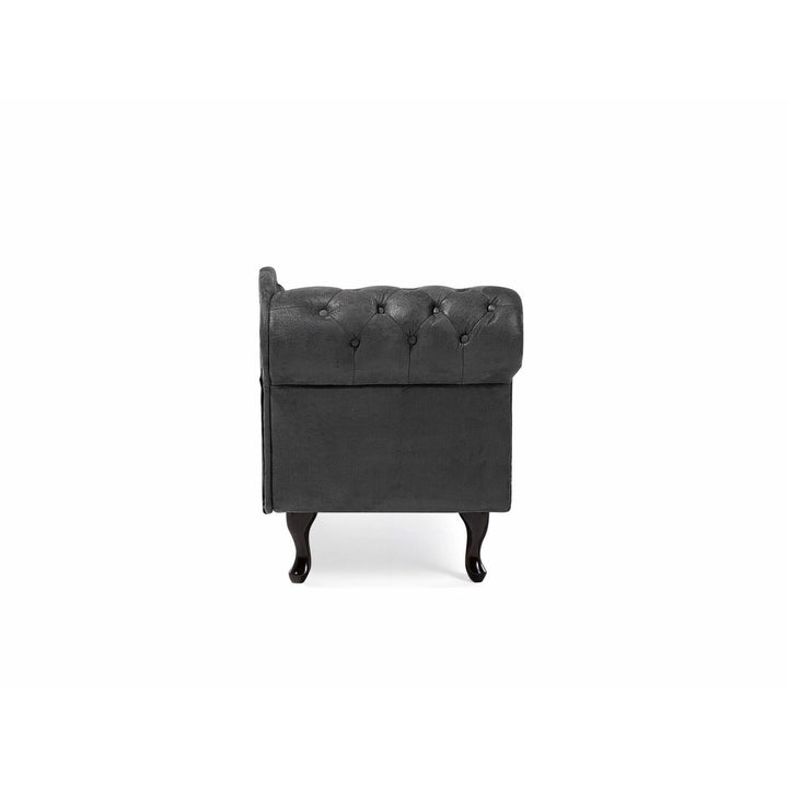 Nimes Left Hand Chaise Lounge Faux Suede Grey