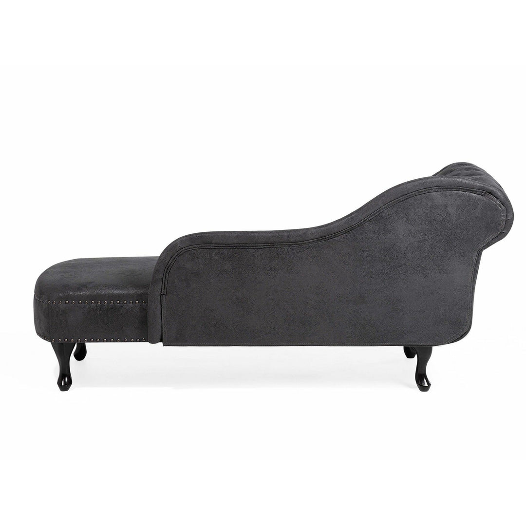 Nimes Left Hand Chaise Lounge Faux Suede Grey