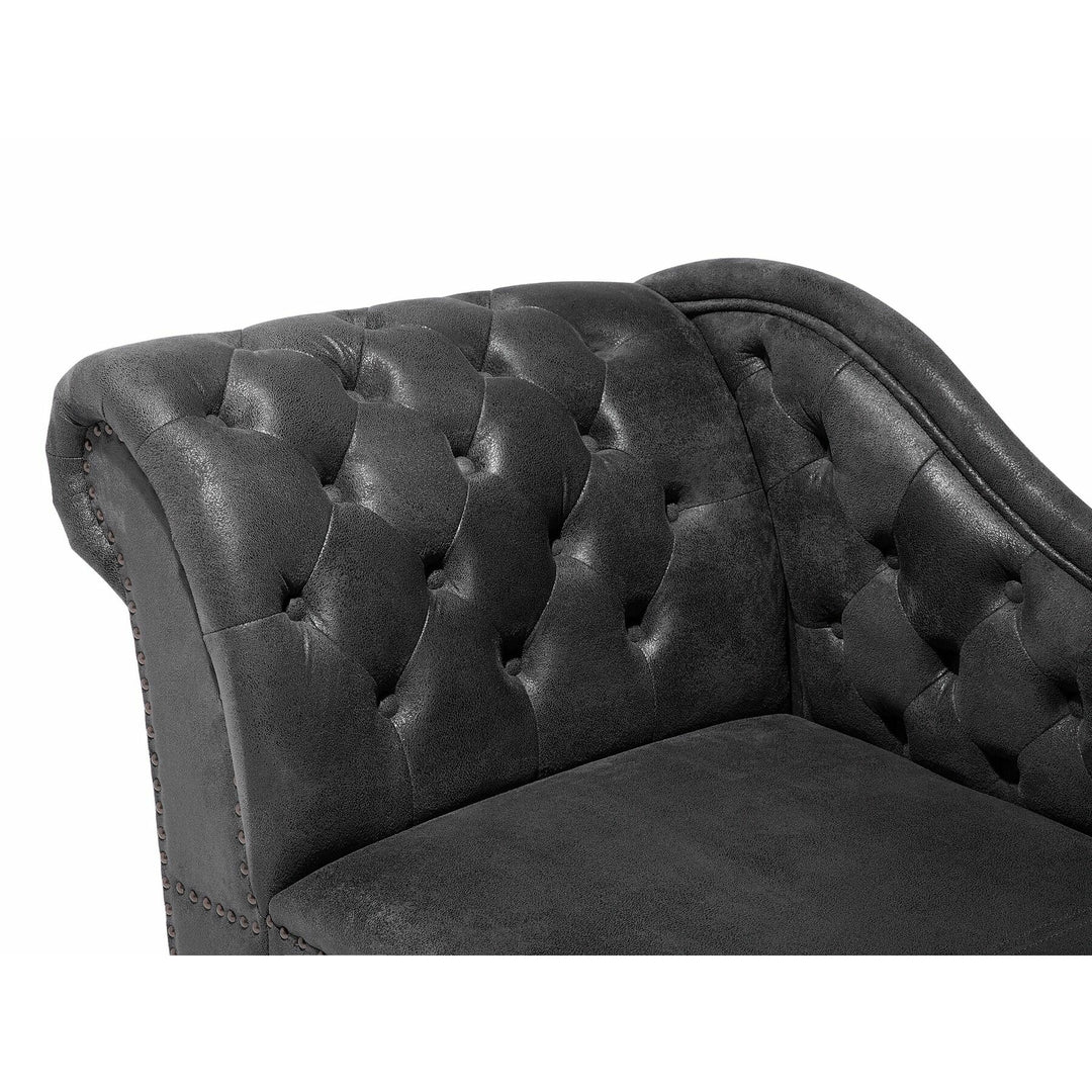 Nimes Left Hand Chaise Lounge Faux Suede Grey