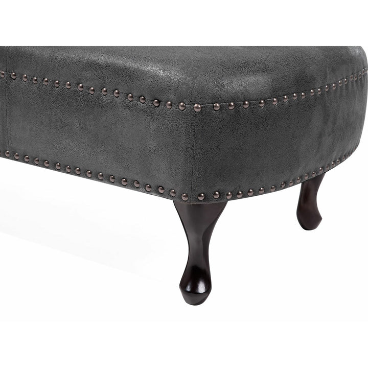 Nimes Left Hand Chaise Lounge Faux Suede Grey