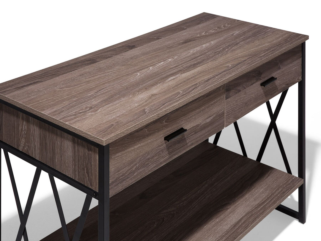 2 Drawer Console Table Wood with Black Terenig