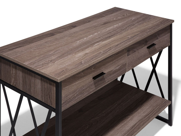 2 Drawer Console Table Wood with Black Terenig