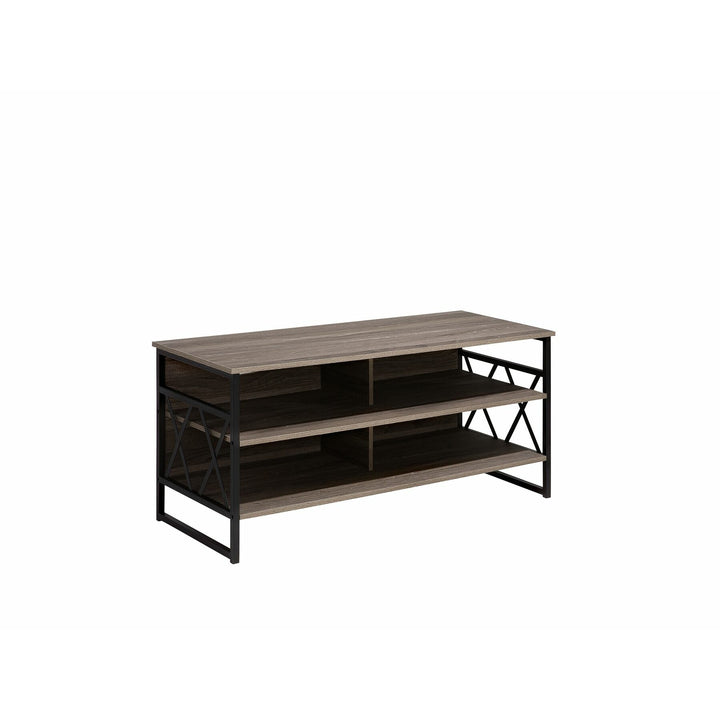 TV Stand Taupe Wood with Black CARLISLE
