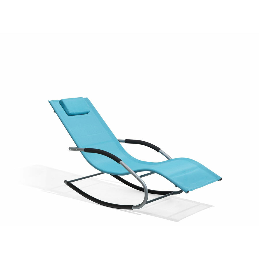 Steel Rocking Sun Lounger Turquoise CARANO