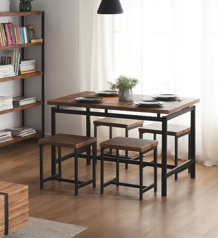 4 Seater Dining Set Brown ARLINGTON
