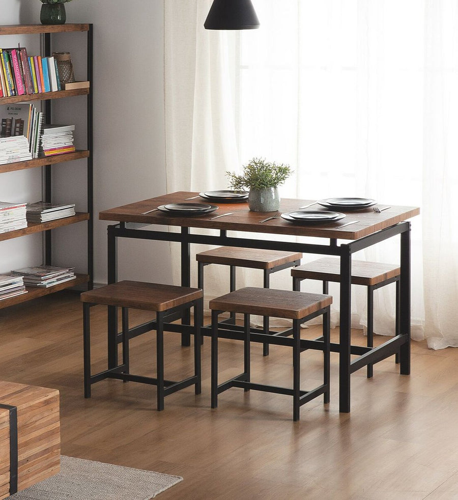 4 Seater Dining Set Brown ARLINGTON
