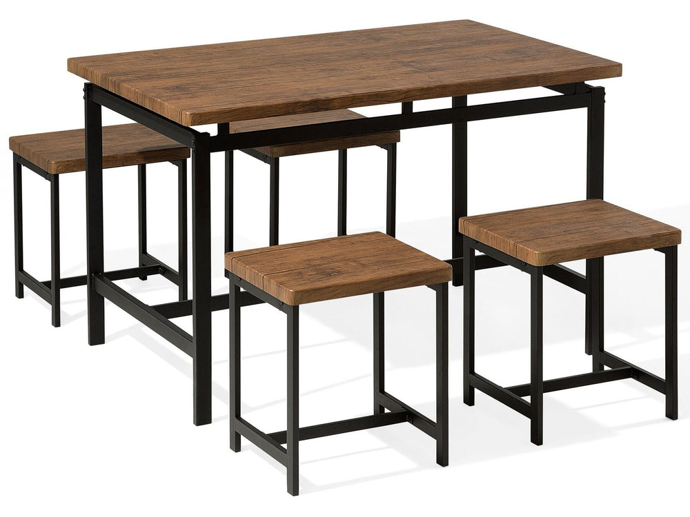 4 Seater Dining Set Brown ARLINGTON
