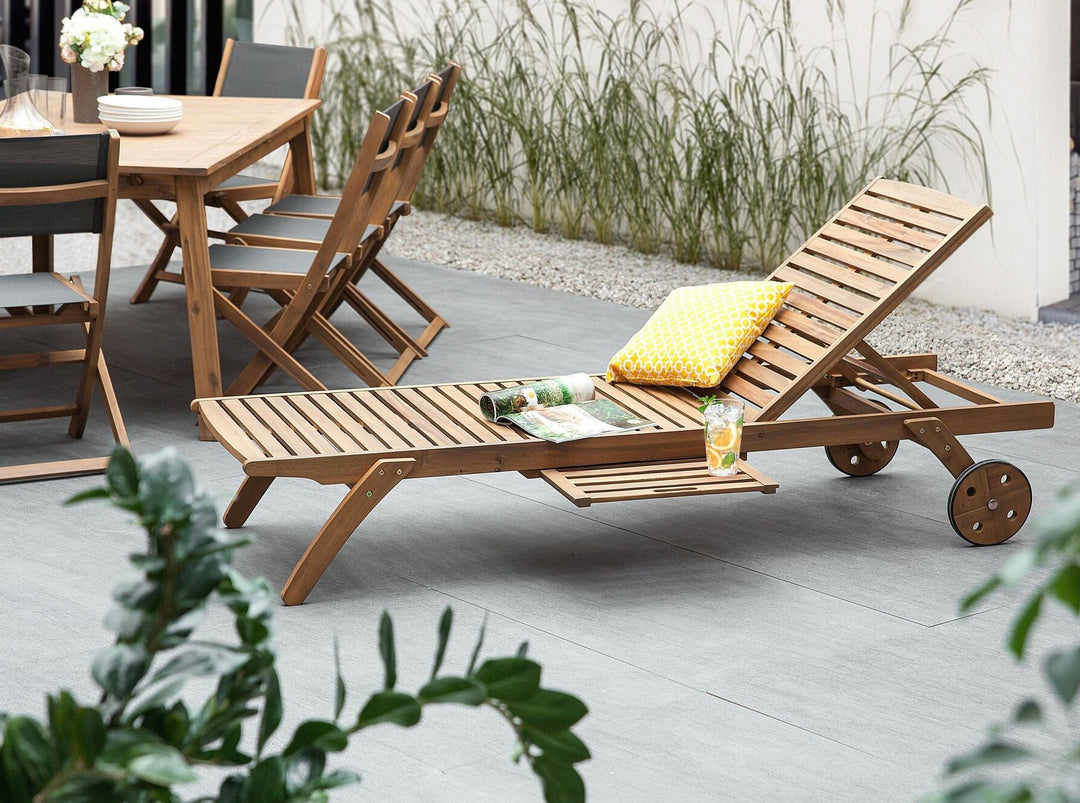 Cesana 8-Seater Acacia Wood Garden Dining Set with 2 Sun Loungers