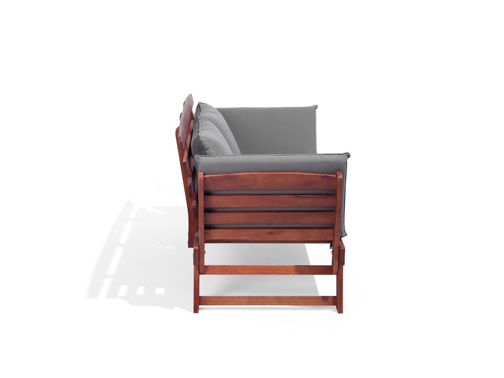 Bench with Cushion Wood 210 cm Dark Brown Portici