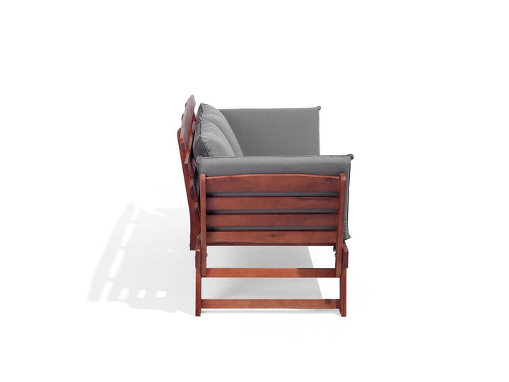Bench with Cushion Wood 210 cm Dark Brown Portici