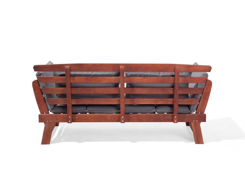 Bench with Cushion Wood 210 cm Dark Brown Portici
