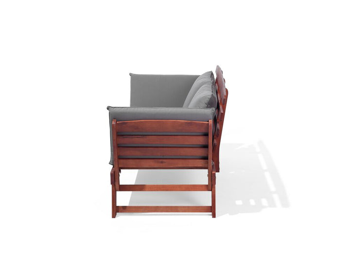 Bench with Cushion Wood 210 cm Dark Brown Portici