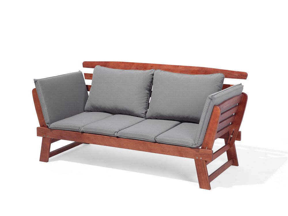 Bench with Cushion Wood 210 cm Dark Brown Portici