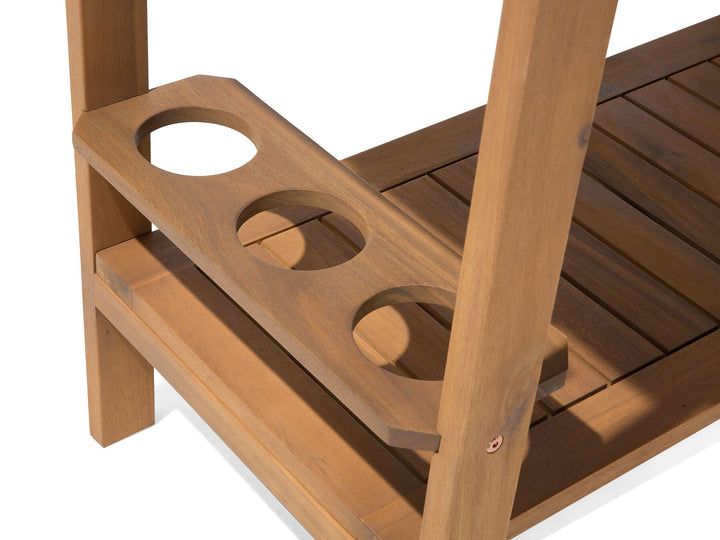 Sassari 6 Seater Acacia Wood Garden Dining Set with Trolley
