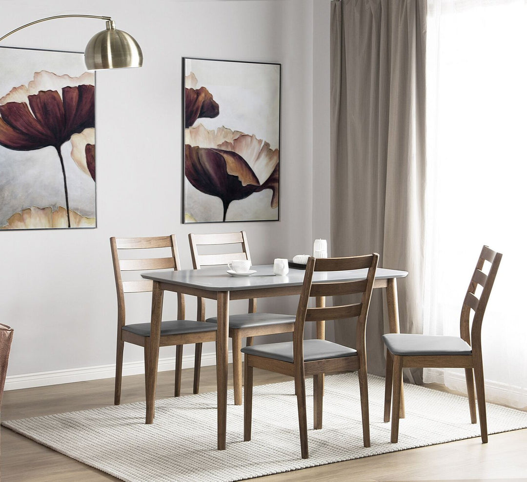 Wooden Dining Set Grey and Dark Wood MODESTO
