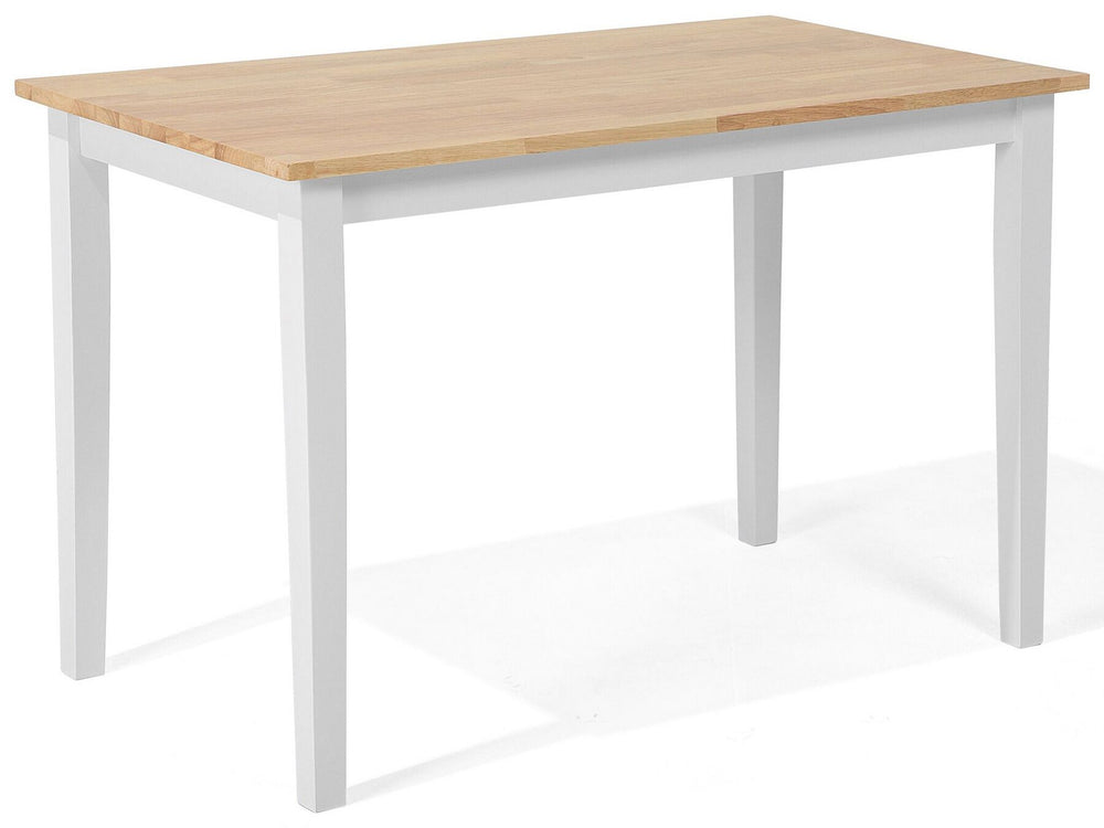 Wooden Dining Table 114 x 68 cm Light Wood and White GEORGIA
