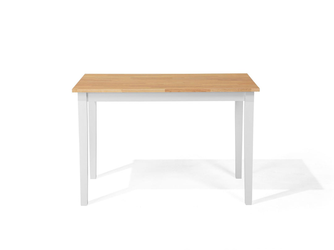 Wooden Dining Table 114 x 68 cm Light Wood and White Georgia