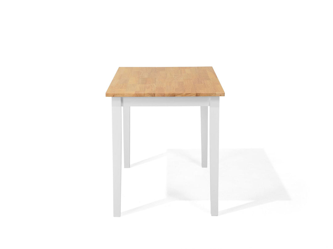 Wooden Dining Table 114 x 68 cm Light Wood and White Georgia