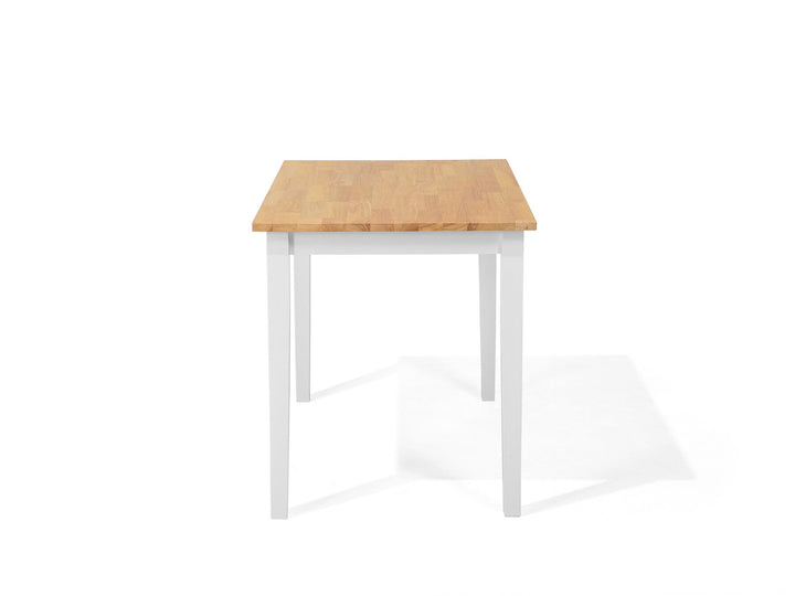 Wooden Dining Table 114 x 68 cm Light Wood and White Georgia